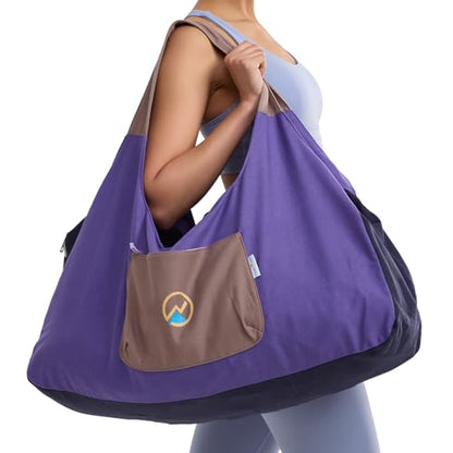 JoYnWell Yoga Bags and Carriers Fits All Your Stuff, Extra Large Yoga Mat Bag Full Zip Yoga Mat Bag with 3 Zipper pockets - color: Raisin-Purple