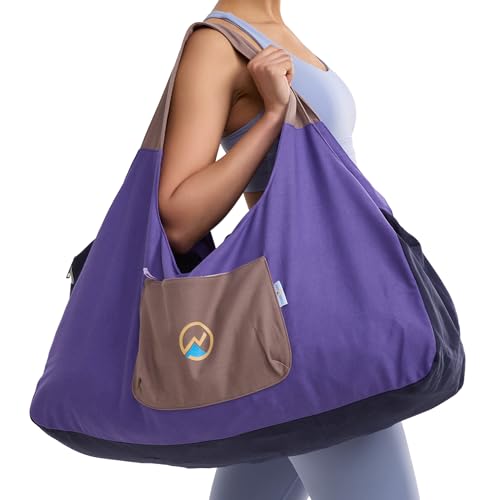 JoYnWell Yoga Bags and Carriers Fits All Your Stuff, Extra Large Yoga Mat Bag Full Zip Yoga Mat Bag with 3 Zipper pockets - color: Raisin-Purple