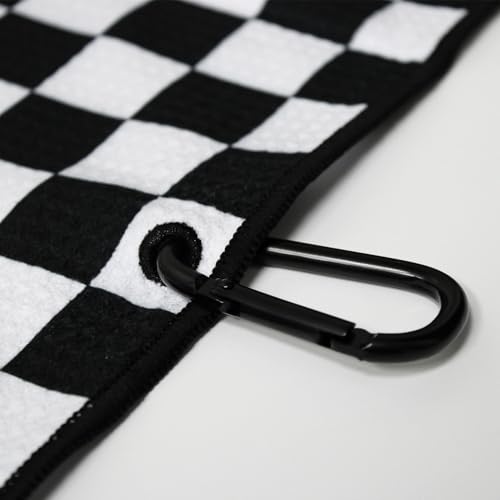 RokFit Gym & Golf Towel – Multi-Use, Quick-Dry, Durable Utility Towel with Bold Graphic and Carabiner Clip (Checker) - color: Checker