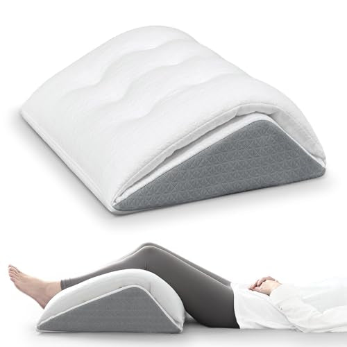 Shinnwa Knee Wedge Pillow, Patented Convertible Knee Pillow for Back Sleeping, Dual-Layer Memory Foam Triangle Pillow for Legs Post Surgery, Knee Support, Leg Elevation, Back Pain Relief - size: 23.5” x 18.8” x 8”