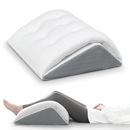Shinnwa Knee Wedge Pillow, Patented Convertible Knee Pillow for Back Sleeping, Dual-Layer Memory Foam Triangle Pillow for Legs Post Surgery, Knee Support, Leg Elevation, Back Pain Relief - size: 23.5” x 18.8” x 8”