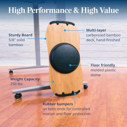 UPLIFT DESK Motion-X Balance Board - 27" Ergonomic Wobble Board for Standing Desks, Anti-Fatigue Support for Core Engagement & Stability - style: Motion-X