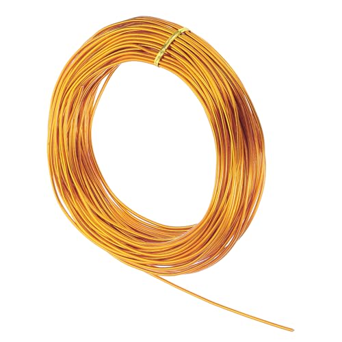MECCANIXITY 10 Gauge 2.5mm Aluminum Wire, 100 Feet Bendable Metal Craft Armature Wire for Jewelry Making DIY Beading Floral Wreath Wrapping Sculpting, Gold Tone - color: Gold Tone, size: 10 Gauge x 100Ft
