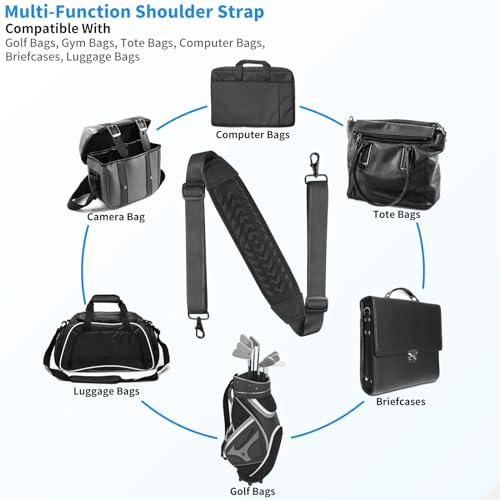 FIEIL 3D Air Cushion Ultra Comfortable Bag Strap, 67" Thicken Shoulder Strap with Double Adjustable Buckles and Metal Hooks, Ideal for Laptop Messenger Bag/Crossbody Bag(Reduced Stress)