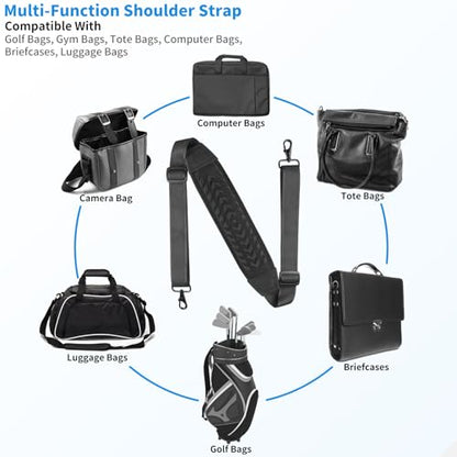 FIEIL 3D Air Cushion Ultra Comfortable Bag Strap, 67" Thicken Shoulder Strap with Double Adjustable Buckles and Metal Hooks, Ideal for Laptop Messenger Bag/Crossbody Bag(Reduced Stress)