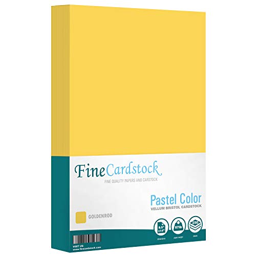 Color Cardstock Paper 67 Vellum Bristol, Sizes: 8.5 x 11 | 11 x 17 | 8.5 x 14 |1 Ream of 250 Sheets per Pack. (8.5 x 14, Goldenrod) - color: Goldenrod, size: 8.5 x 14