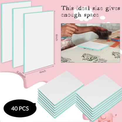 Frienda 40 Pcs 4"x6" Rubber Carving Blocks Linoleum Block Stamp Making Kit Soft Rubber for Craft Project Beginners Stamp Maker Printmaking Supplies (White and Green) - color: White and Green