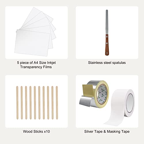 VEVOR Screen Printing Kit, 2 Pieces Aluminum Silk Screen Printing Frames 8x10/10x14in 110 Count Mesh, 2 Tapes and Screen Printing Squeegees and Transparency Films for T-Shirts DIY Printing - size: 8x10/10x14in-2
