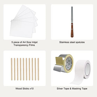 VEVOR Screen Printing Kit, 2 Pieces Aluminum Silk Screen Printing Frames 8x10/10x14in 110 Count Mesh, 2 Tapes and Screen Printing Squeegees and Transparency Films for T-Shirts DIY Printing - size: 8x10/10x14in-2