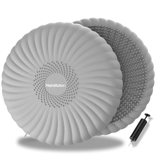 Wobble Cushion Core Balance Disc, Wiggle Seat with Inflation Pump | Extra Thick Non-Slip, Help Stay Focused for Sensory Kids, Improve Sitting Posture & Relieve Back Pain, Core Strength Trainer - color: 1Grey
