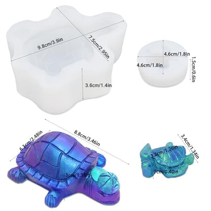 Turtle Shape Resin Molds, SENHAI 4 Pcs Cute Turtle Silicone Molds, 3D Animal Epoxy Resin Molds, Turtle Art Silicone Resin Molds for Craft, Resin Casting, Home Decoration, Holiday Gifts