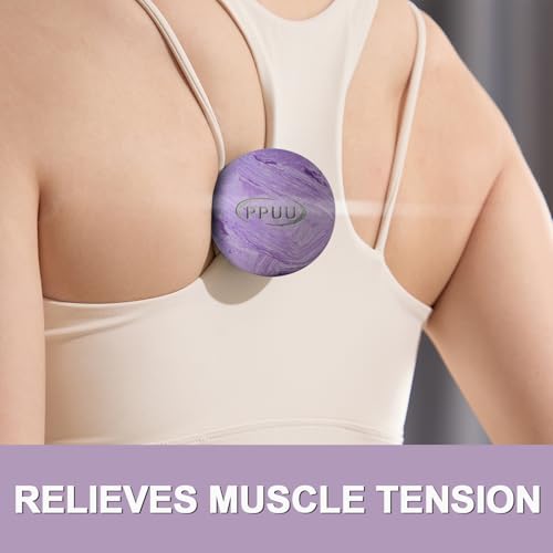 Massage Lacrosse Ball, 2.5 Inch Firm Solid Rubber Deep Tissue Ball for Myofascial Release, Plantar Fasciitis & Muscle Knot Relief, for Foot, Glutes, Shoulder Blades, Calves, 1 Count Purple-02 - color: Purple-02