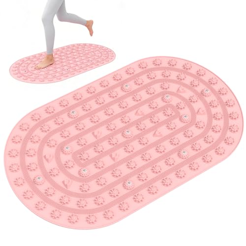Foot Massage Mat Acupressure Board Large 30*17.7 In, Silicone Jogging Reflexology Mat for Feet Soft & Stiff Feet Magnetic Pressure Point Acupuncture Mat for Yoga Home Office Standing Elderly Pink - color: 30x17.7" Pink