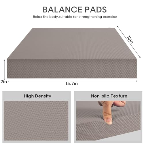 Exercise Balance Pad，Balance Foam Mat for Physical Therapy Equipment & Strength Stability Training, Slip Resistant Foam Mat for Yoga, Pilates, Meditation，Gardening knee pads - color: grey