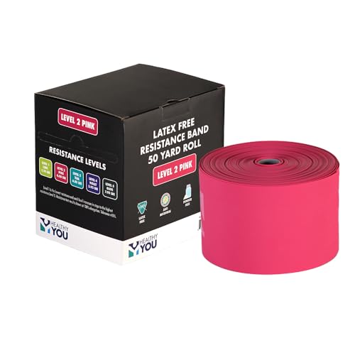 Latex Free Resistance Band 50 Yard Rolls - color: Pink v2