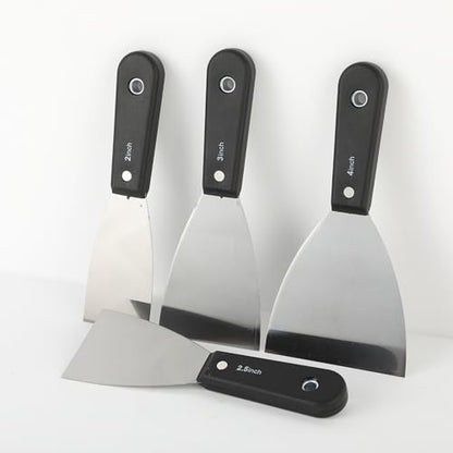 Bates- Putty Knife Set, 7 Pack, Carbon Steel, 1", 1.5", 2", 2.5", 3", 4", 5", Putty Knives, Drywall Knife Set, Putty Knife Scraper Tool, Spackle Knife Set, Paint Scraper Tool, Drywall Knifes Set - color: Black, size: 1", 1.5", 2", 2.5", 3", 4", 5"