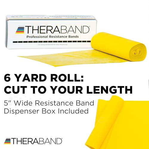 THERABAND Resistance Bands, Exercise Band, Physical Therapy, Rubber, Yellow - color: Yellow - Thin