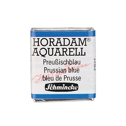 Schmincke HORADAM AQUARELL 492 Prussian Blue, 14 492 044, 1/2 pan - color: 492 Prussian blue