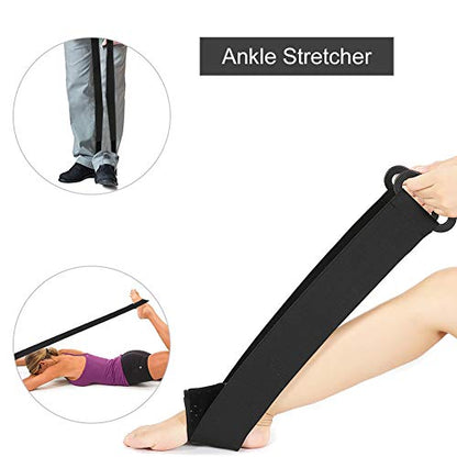 ZJchao Stretching Strap Yoga Strap, Foot Drop Fascitis Plantar Ankle Training Belt, Exercise Strap, Black, OK Cloth