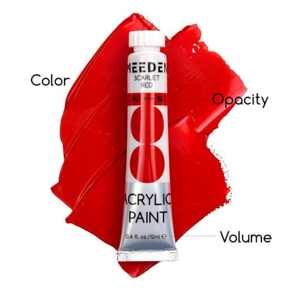 MEEDEN Beginners Acrylic Paint Set: 12 Colors 12ml/0.41 fl oz | Heavy Body Art Craft Paints - Non-Toxic Rich Pigment Hobbists Halloween Pumpkin Painting for Adults on Canvas Wood Fabric - color: 12 Colors