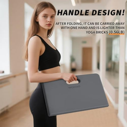 Yoga Knee Pad- Foldable Non-Slip POE Cushion - color: Gray+Black