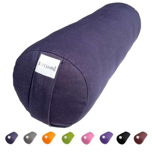 Pranayama Yoga Bolster Meditation Pillow - color: Navy Blue, size: Cylindrical 26" x 8"
