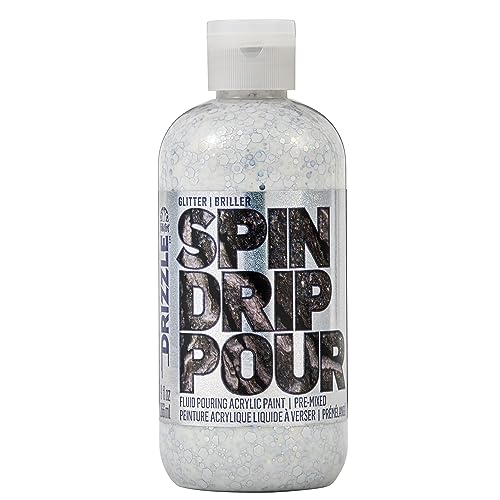 FolkArt Drizzle Disco Dust Glitter Pre-Mixed Fluid Acrylic Pouring Paint, 9 fl oz Premium Paint Perfect for Indoor & Outdoor Arts and Crafts Projects, 61839