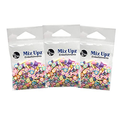 Buttons Galore Mix Upz Colorful Jewelz Polymer Clay Flatbacks Beads Embellishments for DIY Slime,Scrapbooks, Paper Crafts 30 Grams (Sweet Nothings)