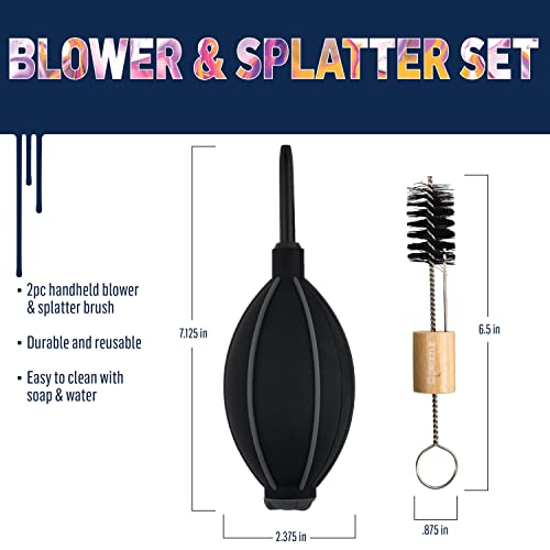 FolkArt Drizzle Blower and Splatter Set, Durable Tools Perfect for DIY Paint Pouring Arts and Crafts Projects, 50821 - style: Blower and Splatter Set