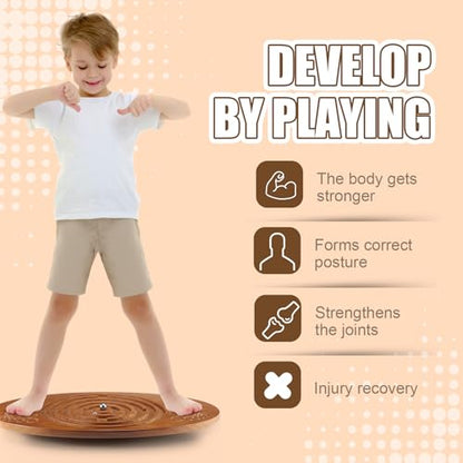 JellyArch Maze Balance Board for Kids Wobble Wooden Board with 2 Beads for Toddlers, Teens, Adult, Leg Workout, Exercise Training, Physical Therapy, Body Weight Fitness, Skiing, Surfing, Skateboarding