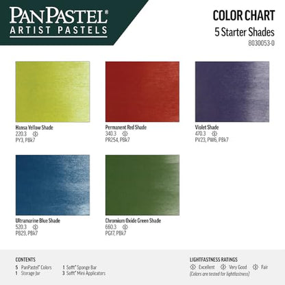 PanPastel Artist Pastels by GOLDEN, Starter Shades Set, 5 Color, Professional Artist Pastels, Unique Pan Format (cake-like) - color: Multicolor, style: Artist's Palette