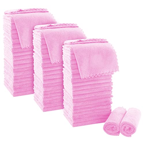 MOONQUEEN Ultra Soft Premium Washcloths Set - 12 x 12 inches - 72 Pack - Quick Drying - Highly Absorbent Coral Velvet Bathroom Wash Clothes (Frozen Berry) - color: Frozen Berry, size: 12 x 12 Inch(Pack of 72)