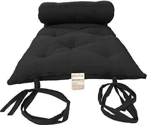 D&D Futon Furniture Twin Size Traditional Japanese Floor Futon Mattresses, Tatami Foldable Cushion Mats, Yoga, Meditaion 80 x 39 x 3 (Black) - color: Black