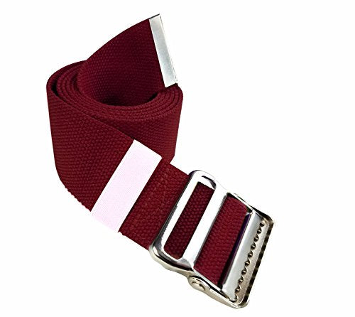 LiftAid Transfer and Gait Belt 60 Inch with Metal Buckle and Loop - Walking, Standing and Transfer Assist Aid for Seniors, Elderly Patients, Caregiver, Nurse, Therapist (Burgundy) - color: Burgundy