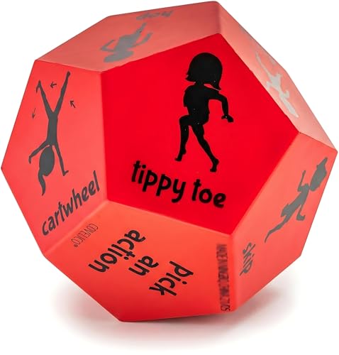 Exercise Dice for Kids, 12-Sided Soft Foam Active Movement Game - color: Red