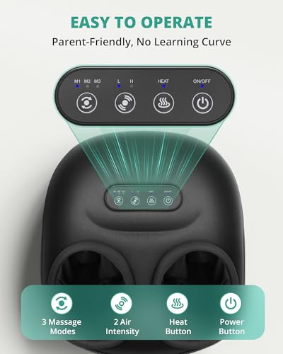 Medcursor Foot Massager with Heat, 2026 Upgraded Shiatsu Foot Massagers for Delivers Pain Relief, Tired, Plantar Fasciitis, Adjustable Air Pressure, Fits Up to 13" - color: Black