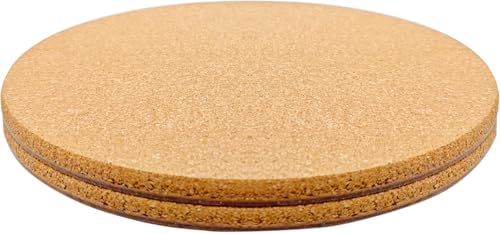 12 Inch Cork Plant Coasters, 2 Pcs Double Layers Thickened Cork Plant Mats, Large Cork Coasters for Plants, Cork Mats for Plant, Plant Coasters for House Plants - size: 12 Inch