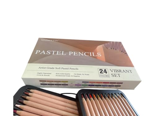 12-Pack Earth Tone Square Soft Pastels&24 Colors Soft Pastel Pencils