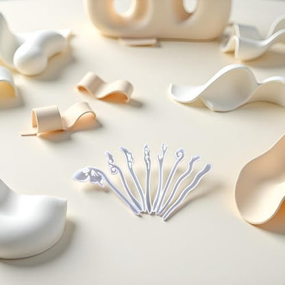 Tustao 5 Pcs White Silicone Resin Hairpins Molds Hair Stick Kit for Jewelry Crafts Making Jewelry Resin Casting Molds,Jewelry Casting Supplies