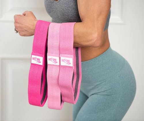 Super Grip Fabric Mini Loop Bands, Pink, 3-Pack with Mesh Storage Bag. Resistance Bands for Glutes, Legs & Hip Workouts, Squats, Strength Training, Muscle Toning, Home Gym, Travel & Full-Body Fitness
