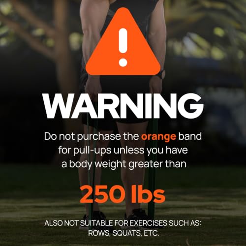 Pull Up Assistance Resistance Bands - Long Loop Power Bands for Men and Women - Strength Power Flexibility Training at Home & Gym - Ebooks & Workout Chart Included by Iron Core Fitness - color: #X Orange, XXX-Heavy