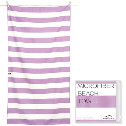 Your Choice Microfiber Beach Towel Sand-Free Quick Dry (67"x35"/60"x30") - color: D-lombok Lilac, size: Extra Large(67x35")