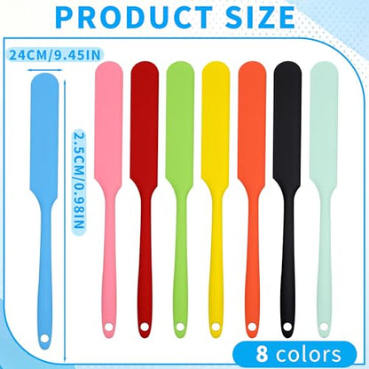 8 PCS Silicone Spatulas Stick, Reusable Epoxy Silicone Stir Sticks | Paint Stir Sticks for Mixing Resin Waxing Liquid Arts Facial Mask DIY (8 Colors)