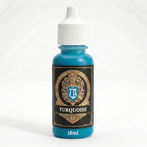 Ludus Bellum Miniature Paint Turquoise Color 18ml Precision Dropper Bottle | Professional Acrylic Paint for Miniatures & Models, Provides Quality Acrylic Tones and Shades for Warhammer 40K D&D Figures - color: Turquoise
