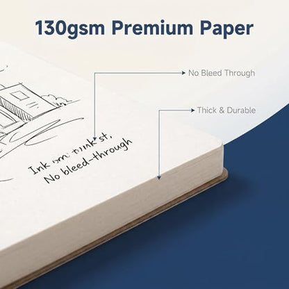 Sketch Book for Kids 8.27 x 11.4 Inch Hardcover Spiral Bound Sketch Pad, 60 Sheets 130gsm Thick Paper, Art Drawing Book for Children Sketch Book（ 1PCS） - color: Cloud