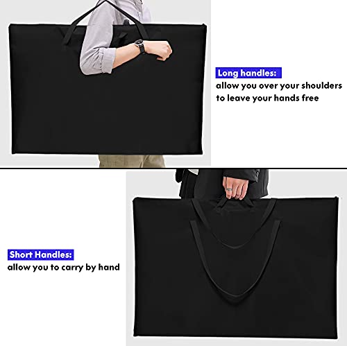 ZKOO 24 x 36 Inch Art Portfolio Bag, Large Size Art Case Light Weight Waterproof Poster Board Storage Bag, Studio Portfolio Tote for Artwork, Poster, Sketch Drawing, Canvas (Black, 2 Pack) - size: 24*36in Black-2PACK