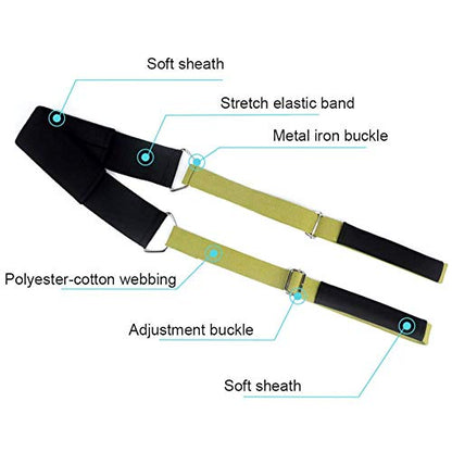 Yoga Stretching Strap, Improve Body Flexibility Stretch Strap Backbend Assist Trainer, Adjustable Leg Stretcher Home Gym Equipment for Pilates Splits Ballet Cheerleading Gymnastics Rehab - color: Green