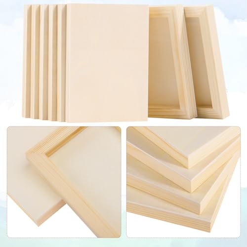 Aodaer 8 Pack Wood Panels 5 x 7 Inch Wooden Panels Canvas Unfinished Craft Wood Boards Panels for Art Crafts Acrylic and Oil Painting Pouring DIY Projects - size: 5 x 7 Inch