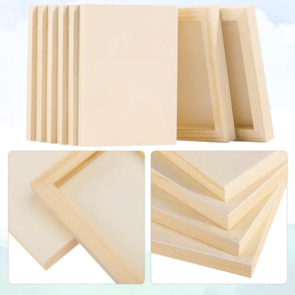 Aodaer 8 Pack Wood Panels 5 x 7 Inch Wooden Panels Canvas Unfinished Craft Wood Boards Panels for Art Crafts Acrylic and Oil Painting Pouring DIY Projects - size: 5 x 7 Inch