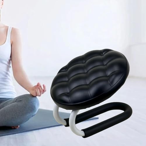 Kneeling Meditation Stool, Prayer Bench Gift Portable Kneeling Bench, Lightweight Meditation Bench Seat for Studio, Praying, Black - color: Black（round)